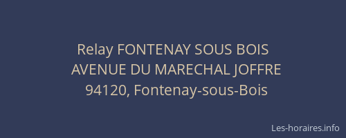 Relay FONTENAY SOUS BOIS