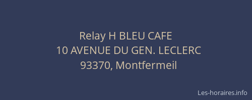 Relay H BLEU CAFE