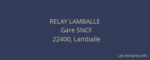 RELAY LAMBALLE