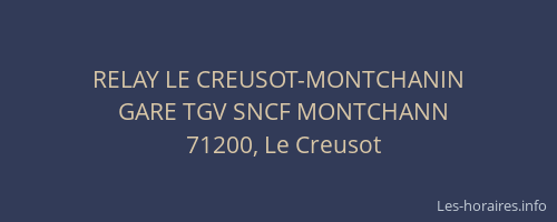 RELAY LE CREUSOT-MONTCHANIN
