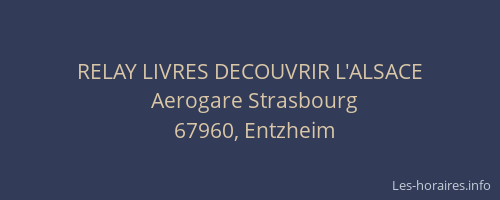 RELAY LIVRES DECOUVRIR L'ALSACE