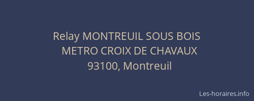 Relay MONTREUIL SOUS BOIS