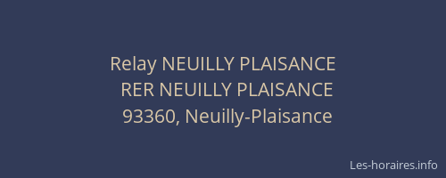 Relay NEUILLY PLAISANCE