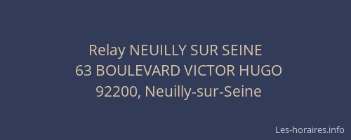 Relay NEUILLY SUR SEINE