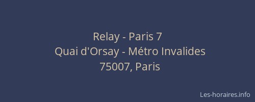 Relay - Paris 7