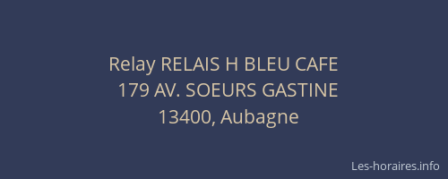 Relay RELAIS H BLEU CAFE