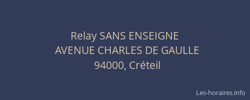 Relay SANS ENSEIGNE