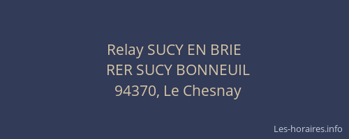 Relay SUCY EN BRIE