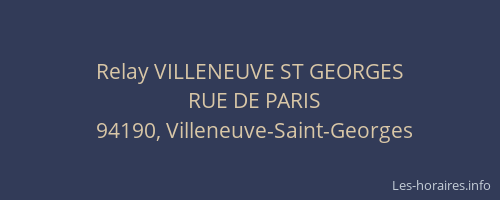 Relay VILLENEUVE ST GEORGES