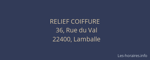 RELIEF COIFFURE