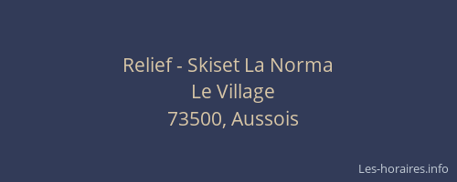 Relief - Skiset La Norma