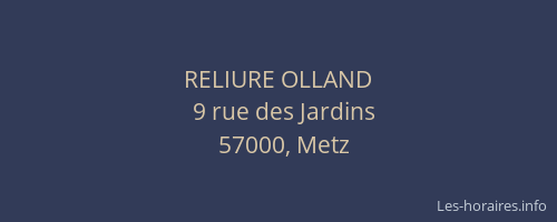 RELIURE OLLAND