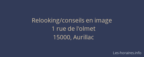 Relooking/conseils en image