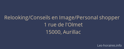 Relooking/Conseils en Image/Personal shopper