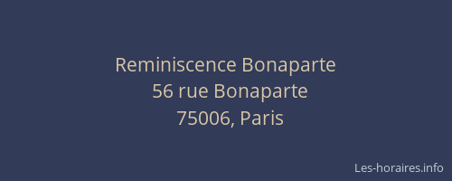 Reminiscence Bonaparte