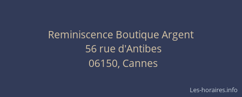 Reminiscence Boutique Argent