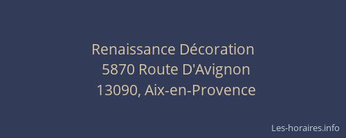 Renaissance Décoration