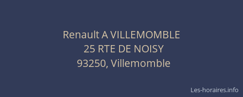 Renault A VILLEMOMBLE