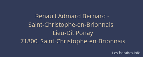 Renault Admard Bernard - Saint-Christophe-en-Brionnais