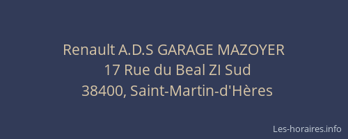 Renault A.D.S GARAGE MAZOYER