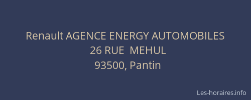 Renault AGENCE ENERGY AUTOMOBILES