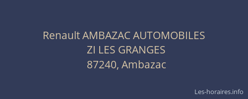 Renault AMBAZAC AUTOMOBILES