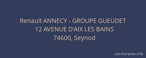 Renault ANNECY - GROUPE GUEUDET