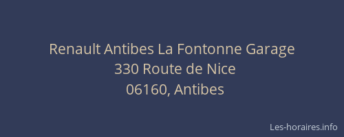 Renault Antibes La Fontonne Garage