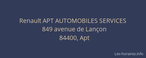 Renault APT AUTOMOBILES SERVICES