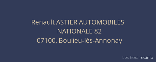Renault ASTIER AUTOMOBILES