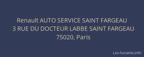Renault AUTO SERVICE SAINT FARGEAU