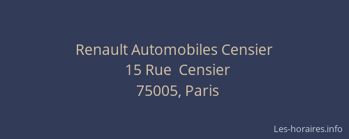 Renault Automobiles Censier
