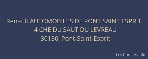Renault AUTOMOBILES DE PONT SAINT ESPRIT