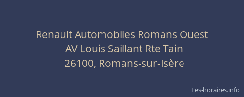 Renault Automobiles Romans Ouest