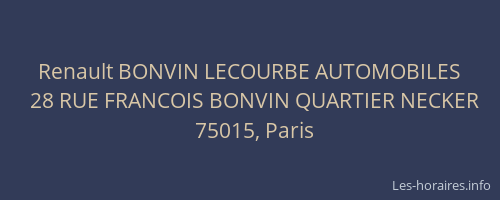 Renault BONVIN LECOURBE AUTOMOBILES