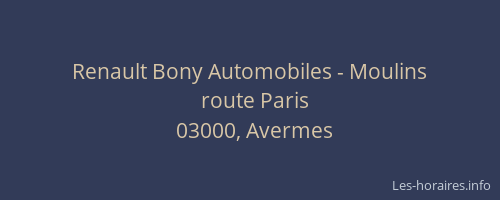 Renault Bony Automobiles - Moulins