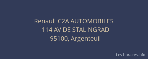 Renault C2A AUTOMOBILES