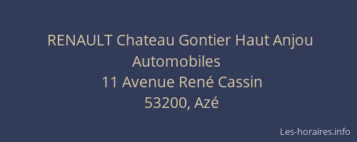 RENAULT Chateau Gontier Haut Anjou Automobiles