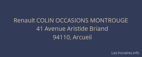 Renault COLIN OCCASIONS MONTROUGE