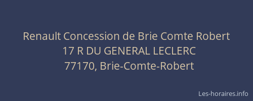Renault Concession de Brie Comte Robert