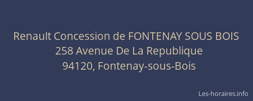 Renault Concession de FONTENAY SOUS BOIS