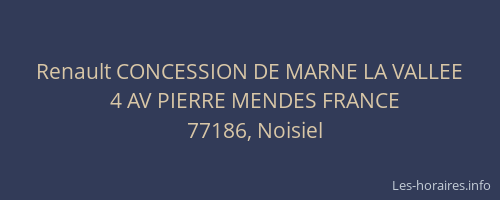 Renault CONCESSION DE MARNE LA VALLEE