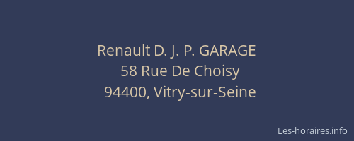 Renault D. J. P. GARAGE