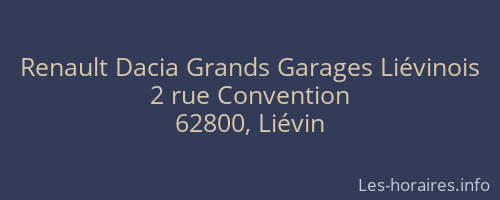 Renault Dacia Grands Garages Liévinois