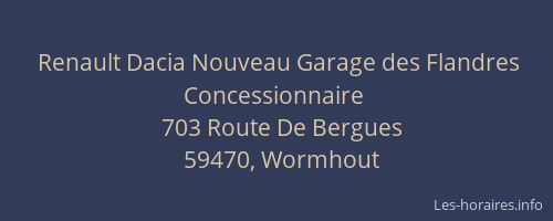 Renault Dacia Nouveau Garage des Flandres Concessionnaire
