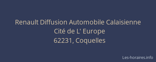 Renault Diffusion Automobile Calaisienne