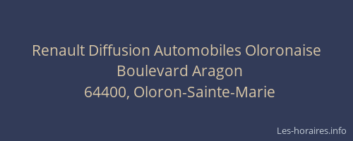 Renault Diffusion Automobiles Oloronaise