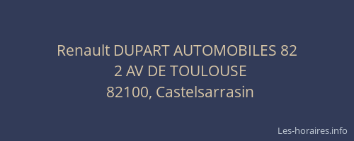 Renault DUPART AUTOMOBILES 82