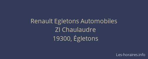 Renault Egletons Automobiles
