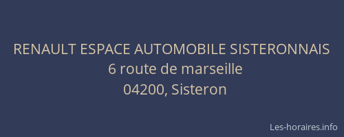 RENAULT ESPACE AUTOMOBILE SISTERONNAIS